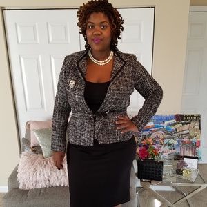 Banana Republic Size L Tweed Blazer (Blush Burgund